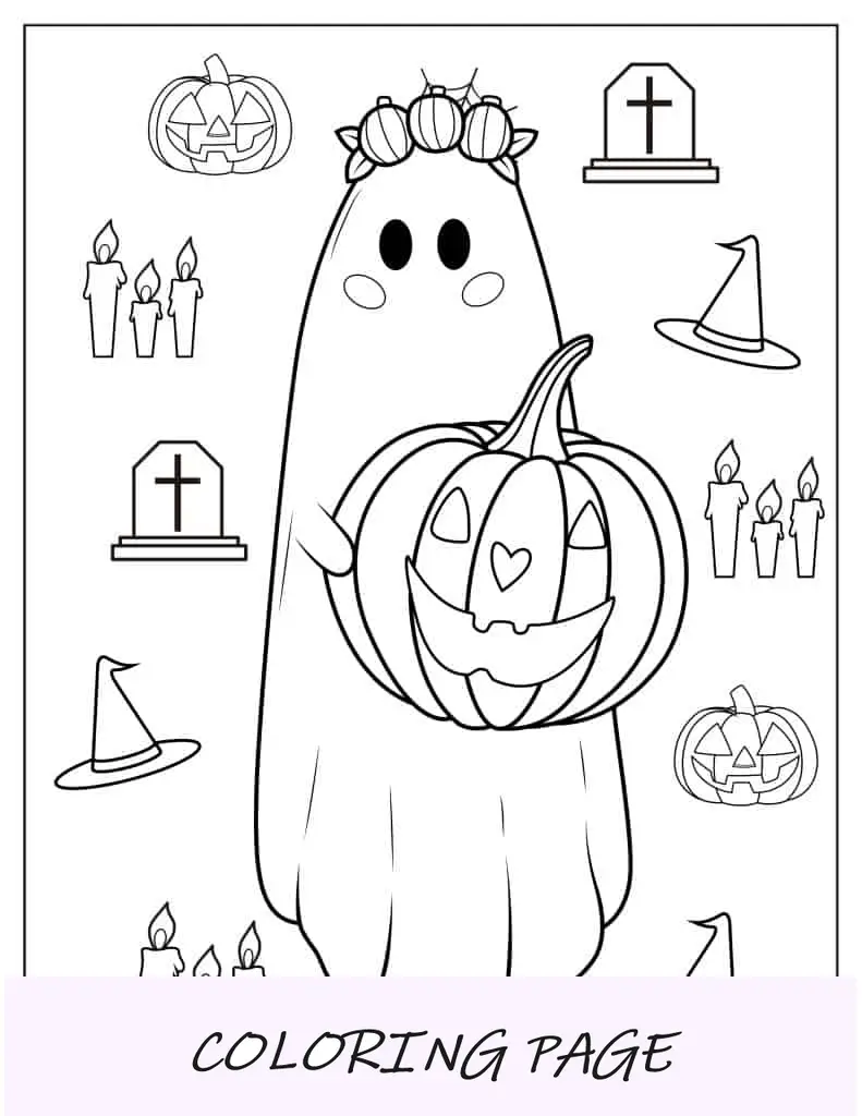 Fantasma-sosteniendo-Jack-O-Lantern