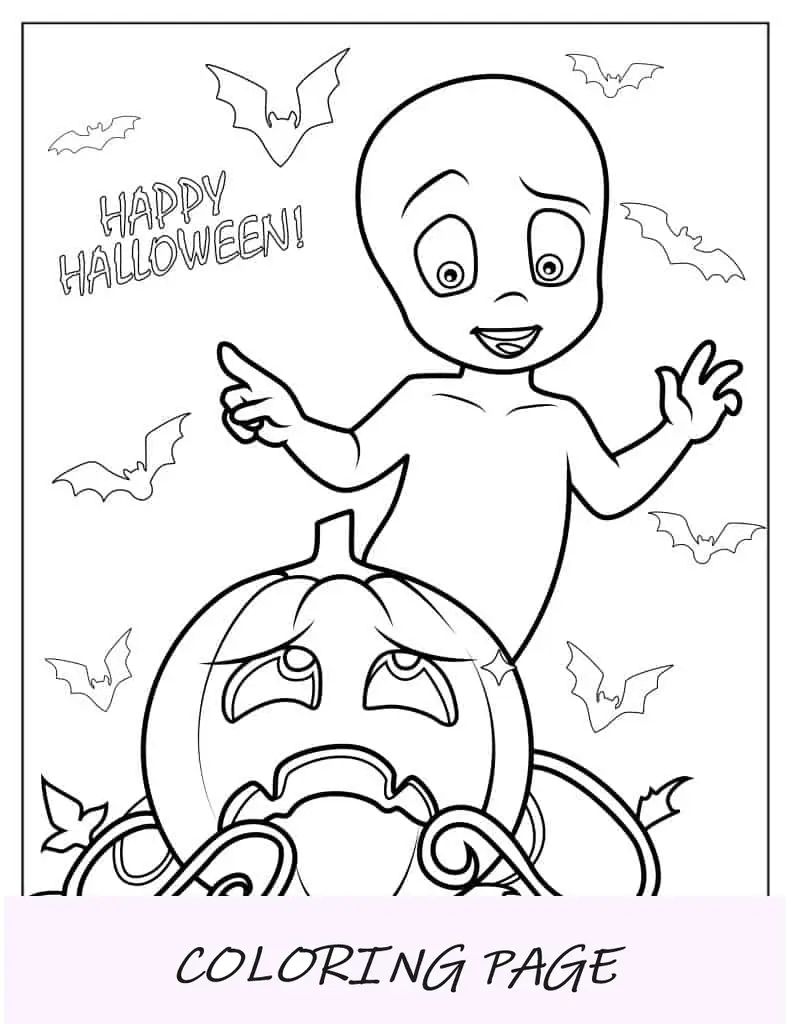 Feliz-Halloween-Casper-Página-para-colorear