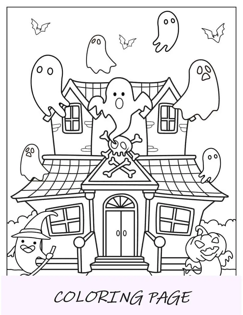 Casa-encantada-con-fantasmas-para-colorear