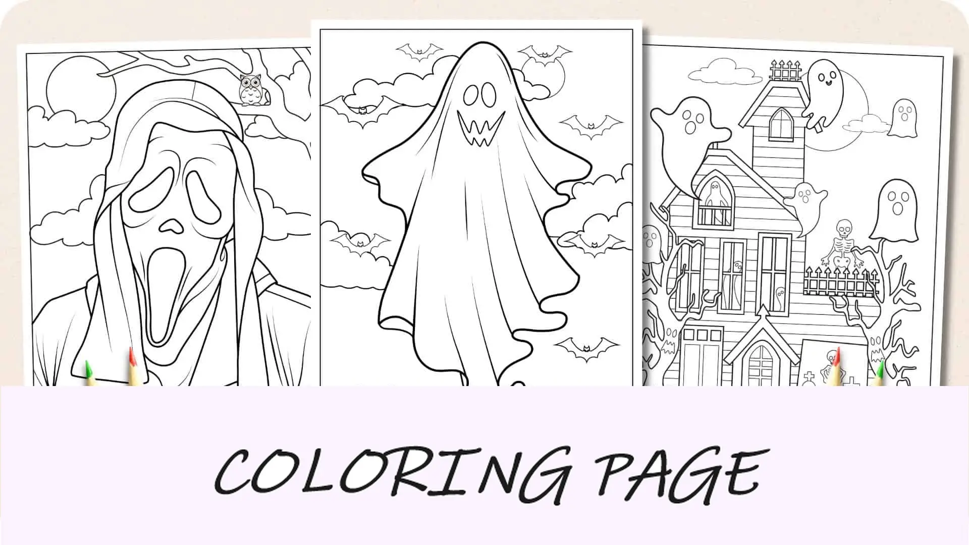 Dibujos para colorear de fantasmas Imagen destacada