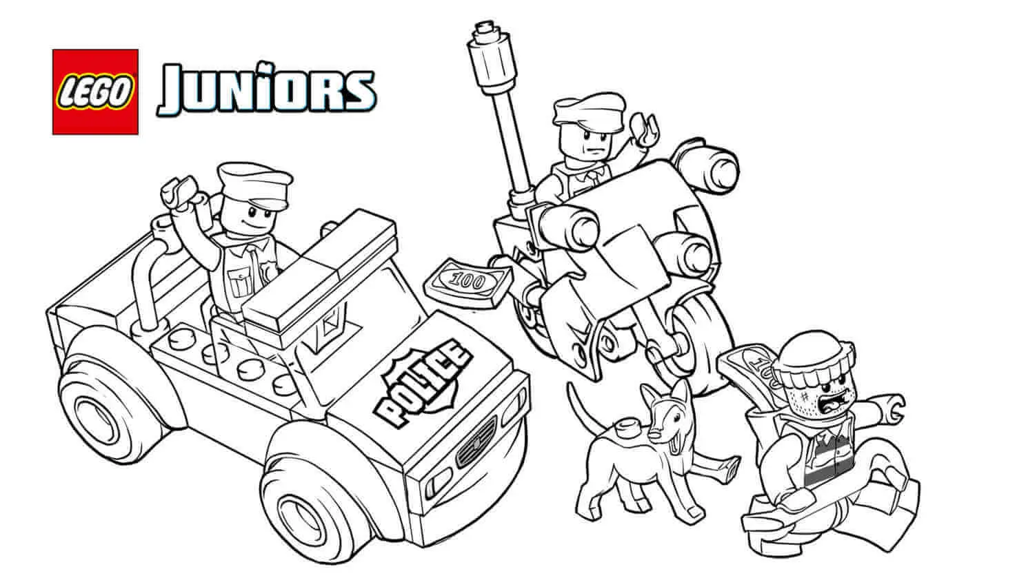 Lego Jr Police Coloring Page