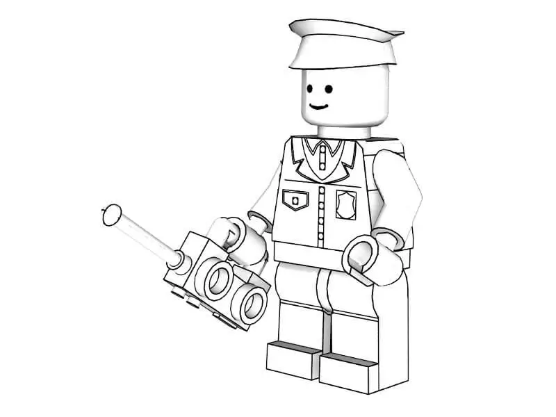 3d Lego Police Coloring Pages