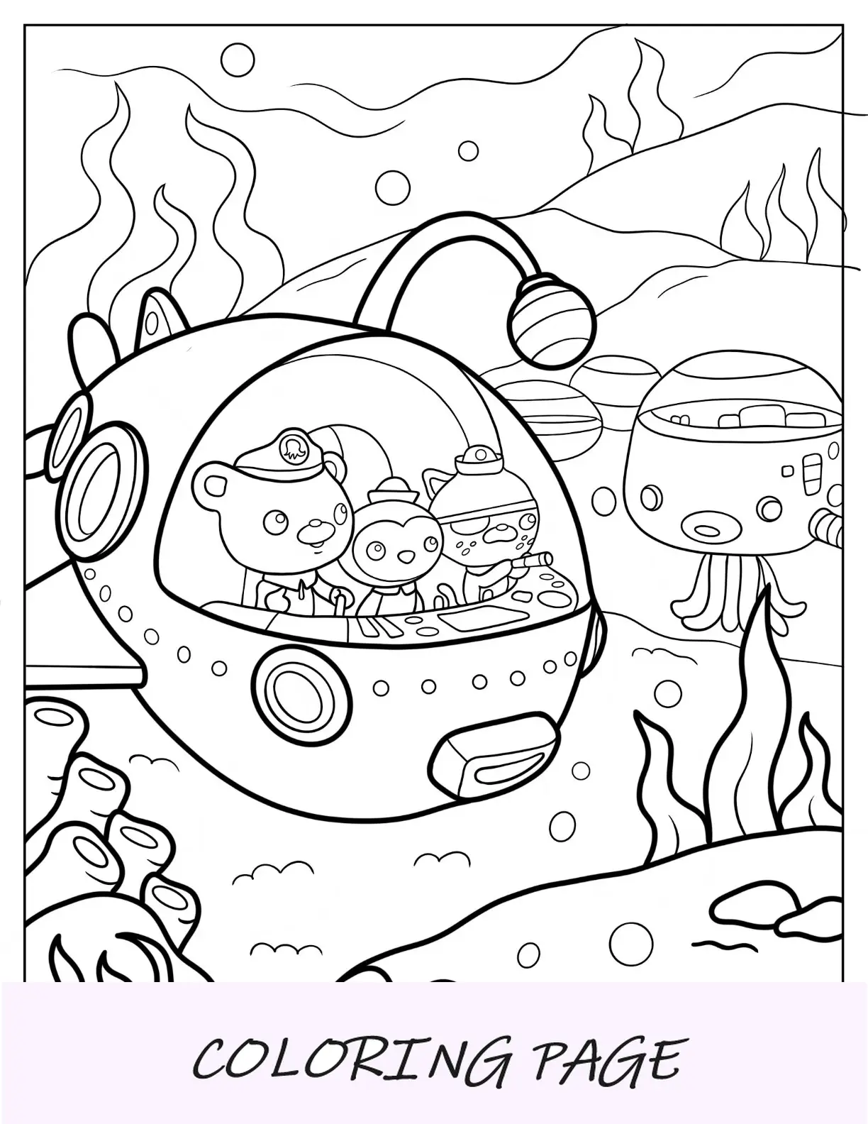 Página para colorir de octonautas do robô gigante Gup Z