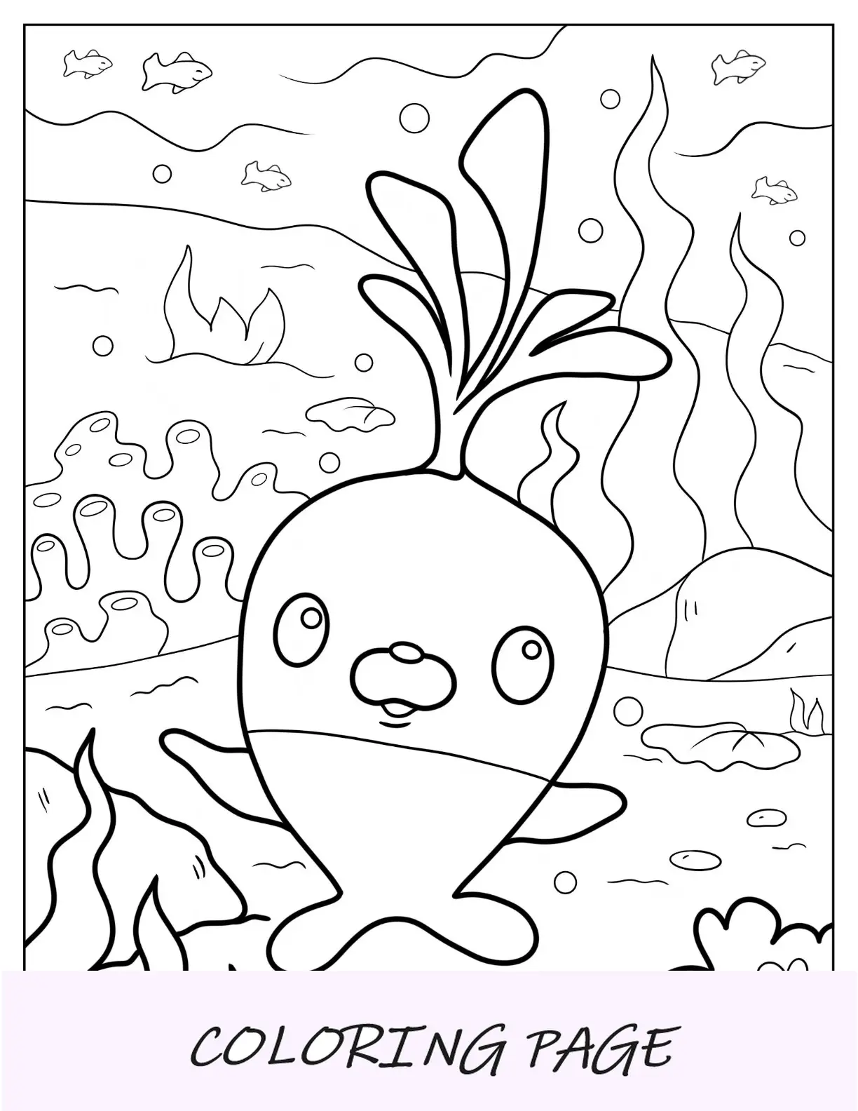 Página para colorir dos Octonauts de Shellington jogando tênis de mesa