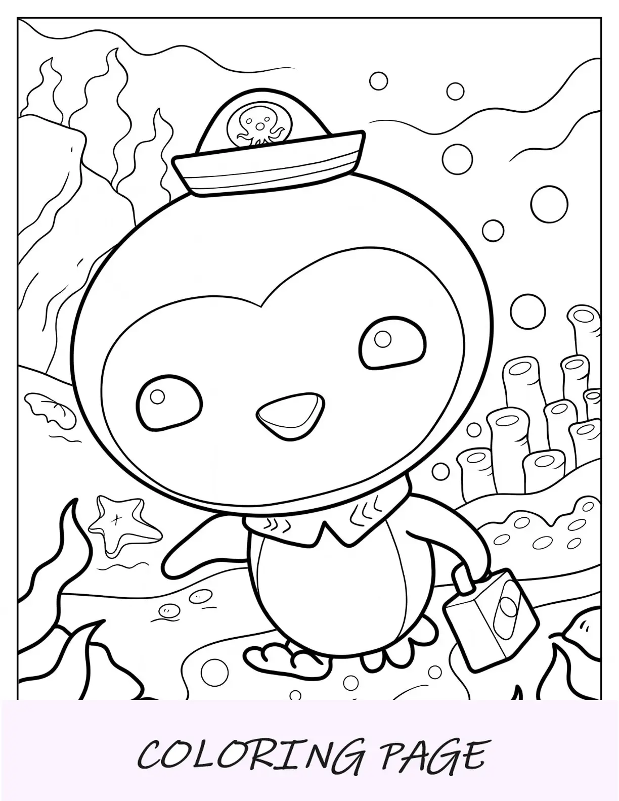 Octonauts Octonauts Página para colorir de Inkling, Sandy, Captain Barnacles e Kwazii