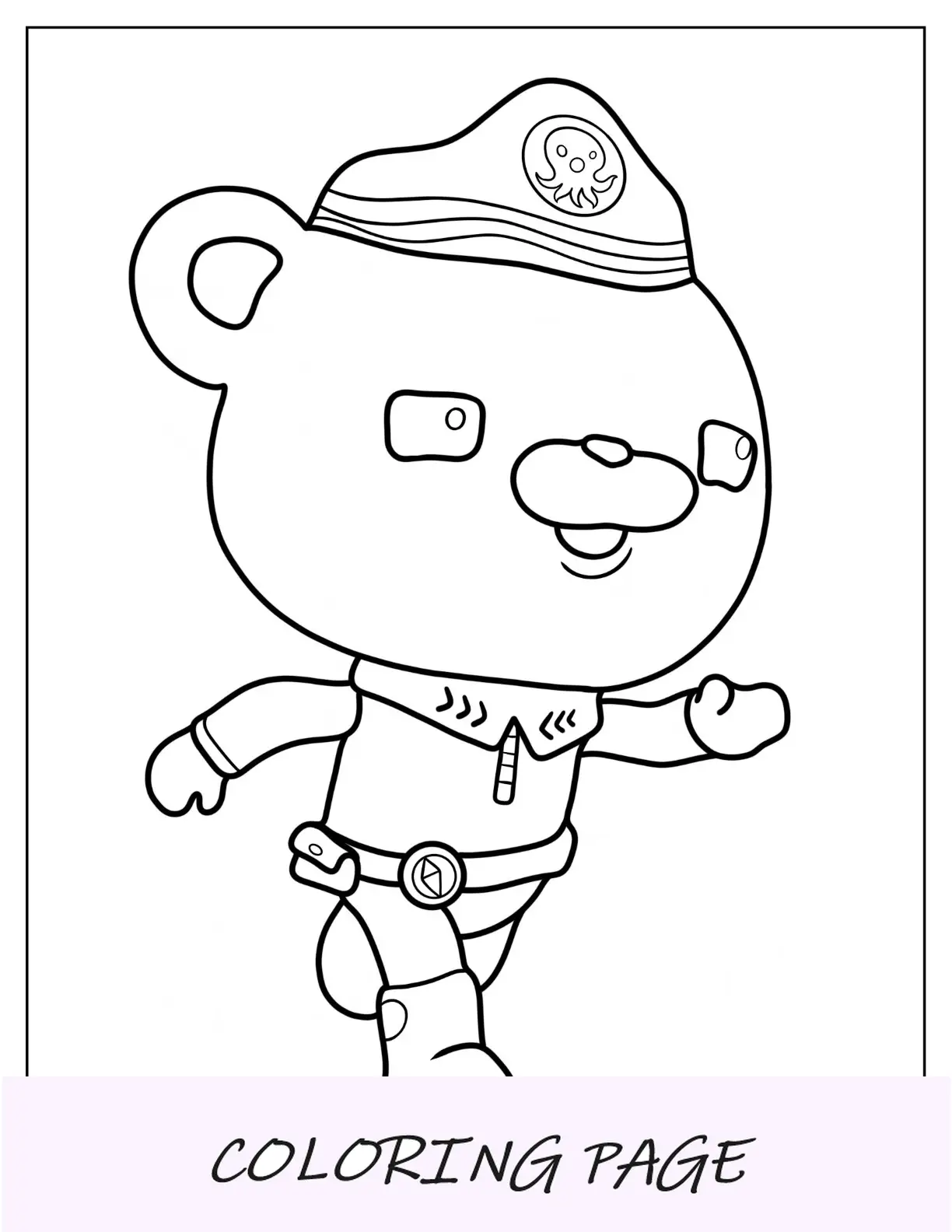 Página para colorir de Octonautas de Capitão Cracas simples para crianças