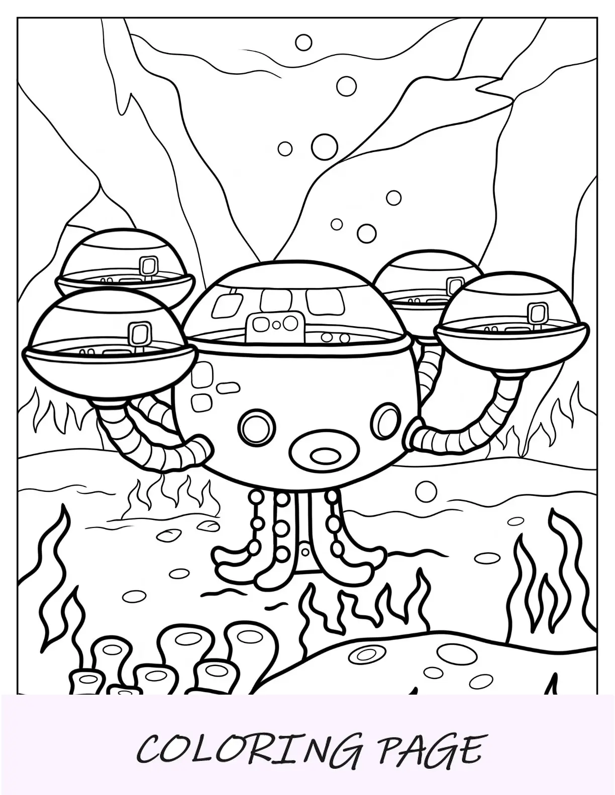 Página para colorir de Octonautas em Octopod
