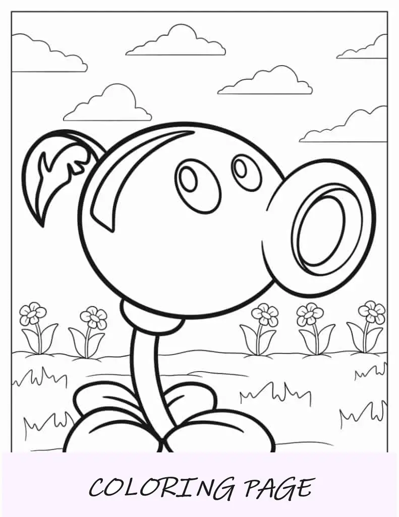 Página para colorir do Peashooter