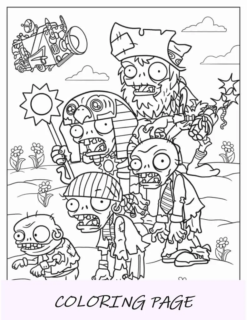 Zumbis malvados para colorir