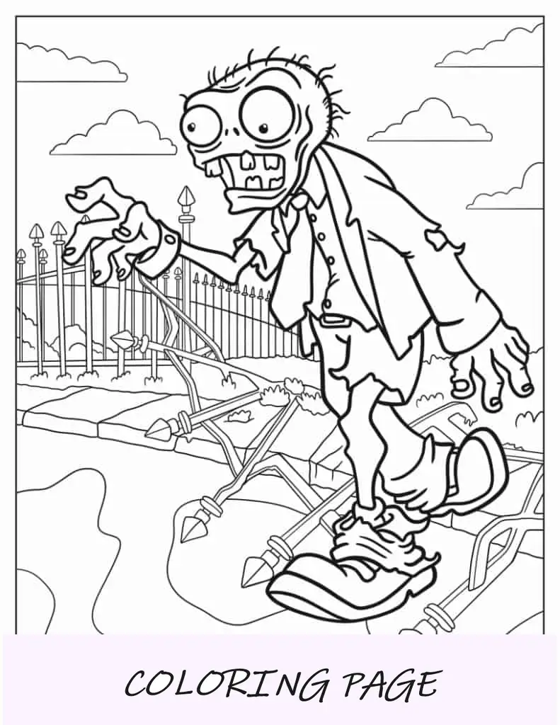 Cérebro comendo zumbi para colorir