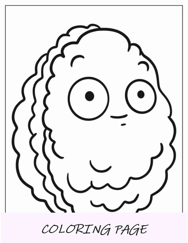 Personagem simples de porca de parede para colorir
