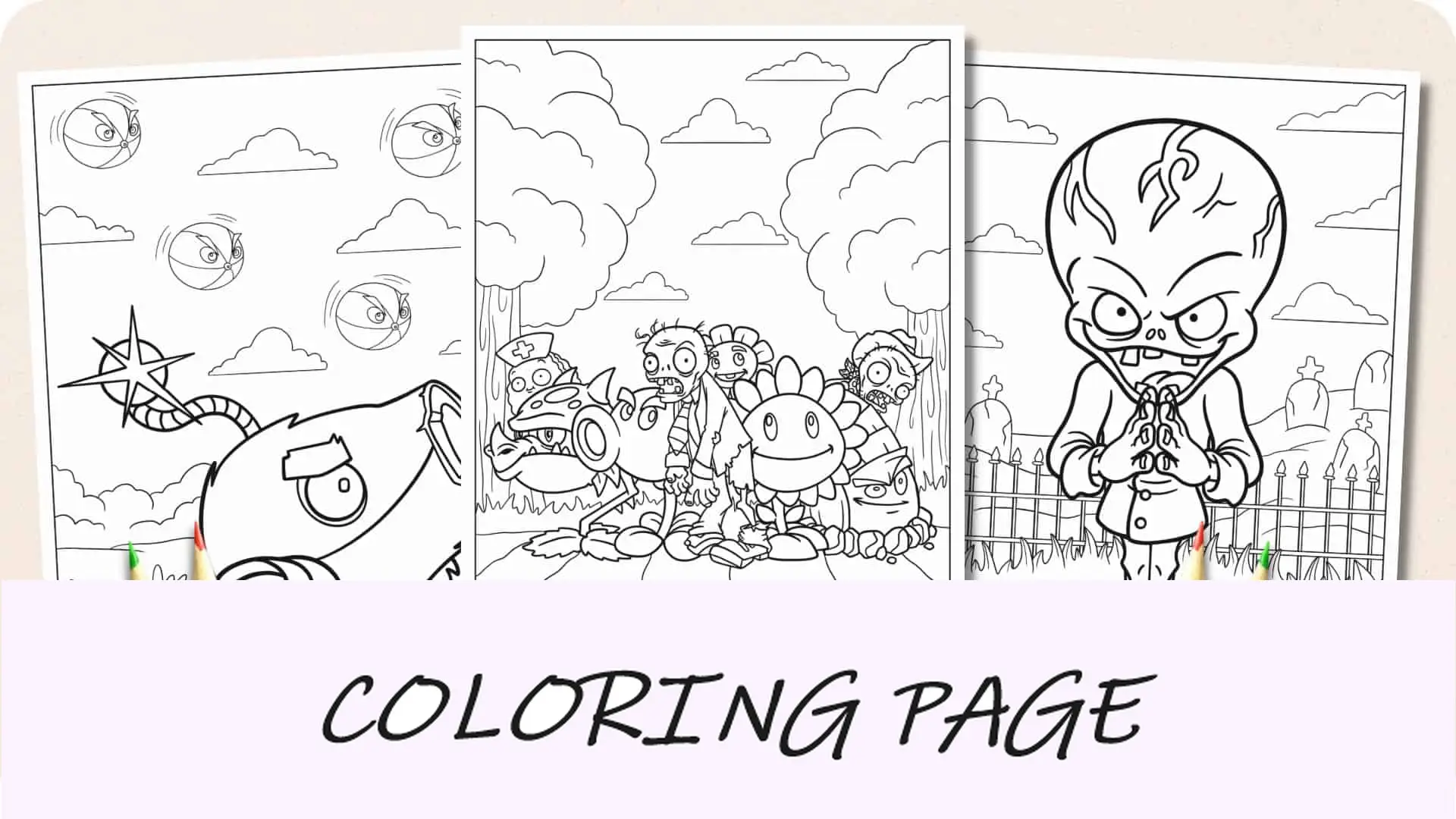 Desenhos para colorir de Plants Vs Zombies Imagem em destaque