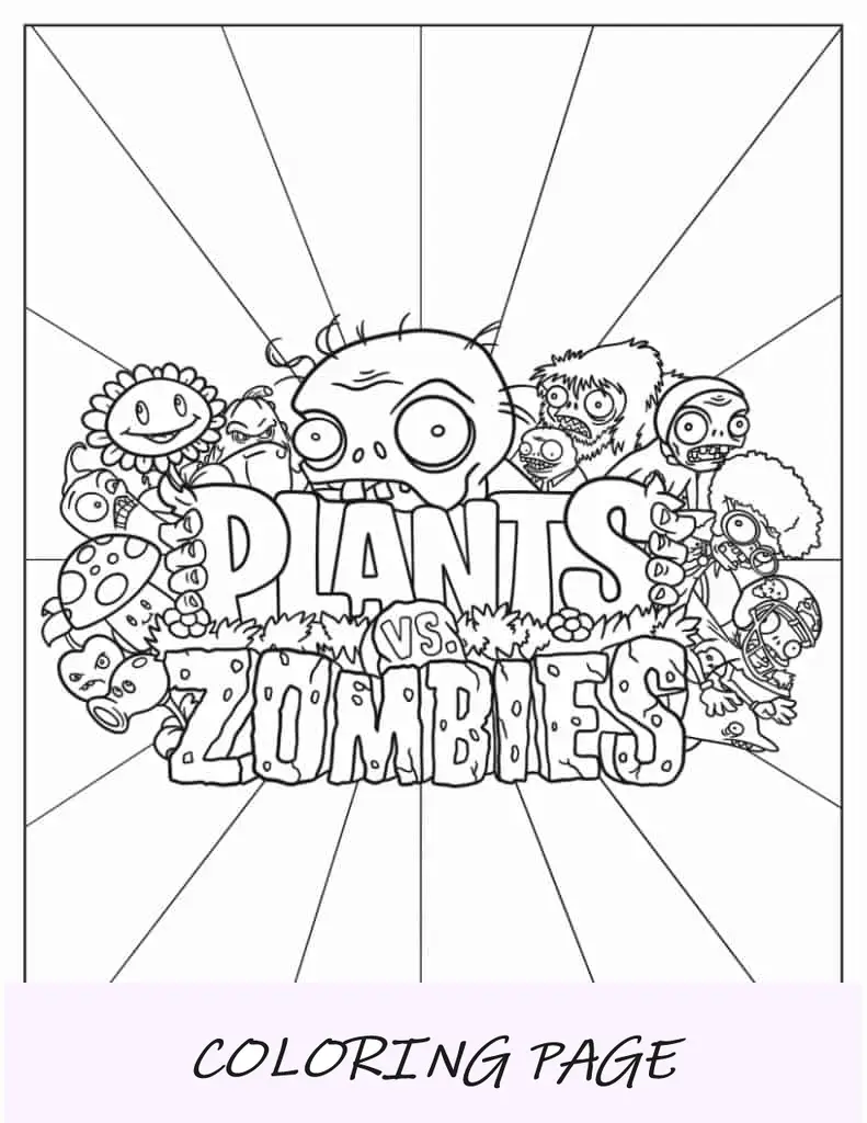 Logotipo de Plants Vs Zombies para colorir para crianças