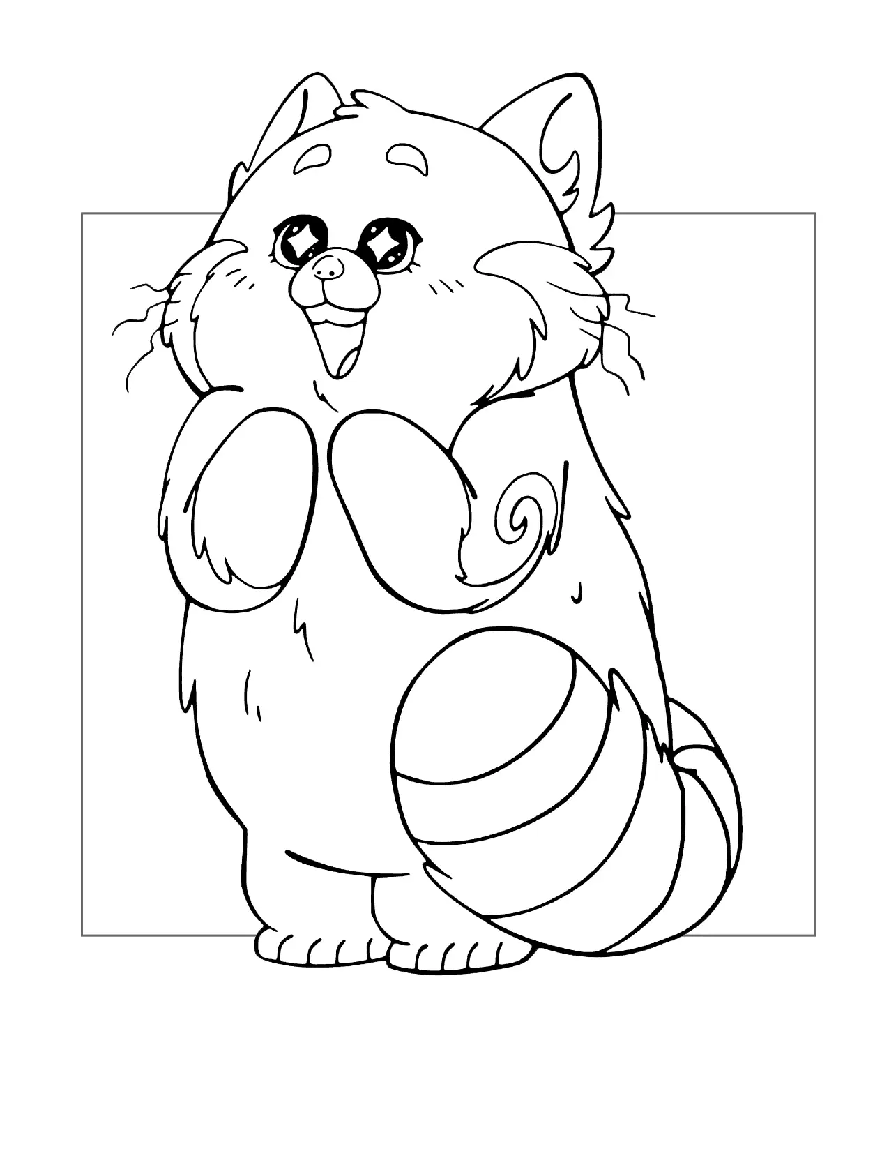 Cute Red Panda Mei Turning Red Coloring Page