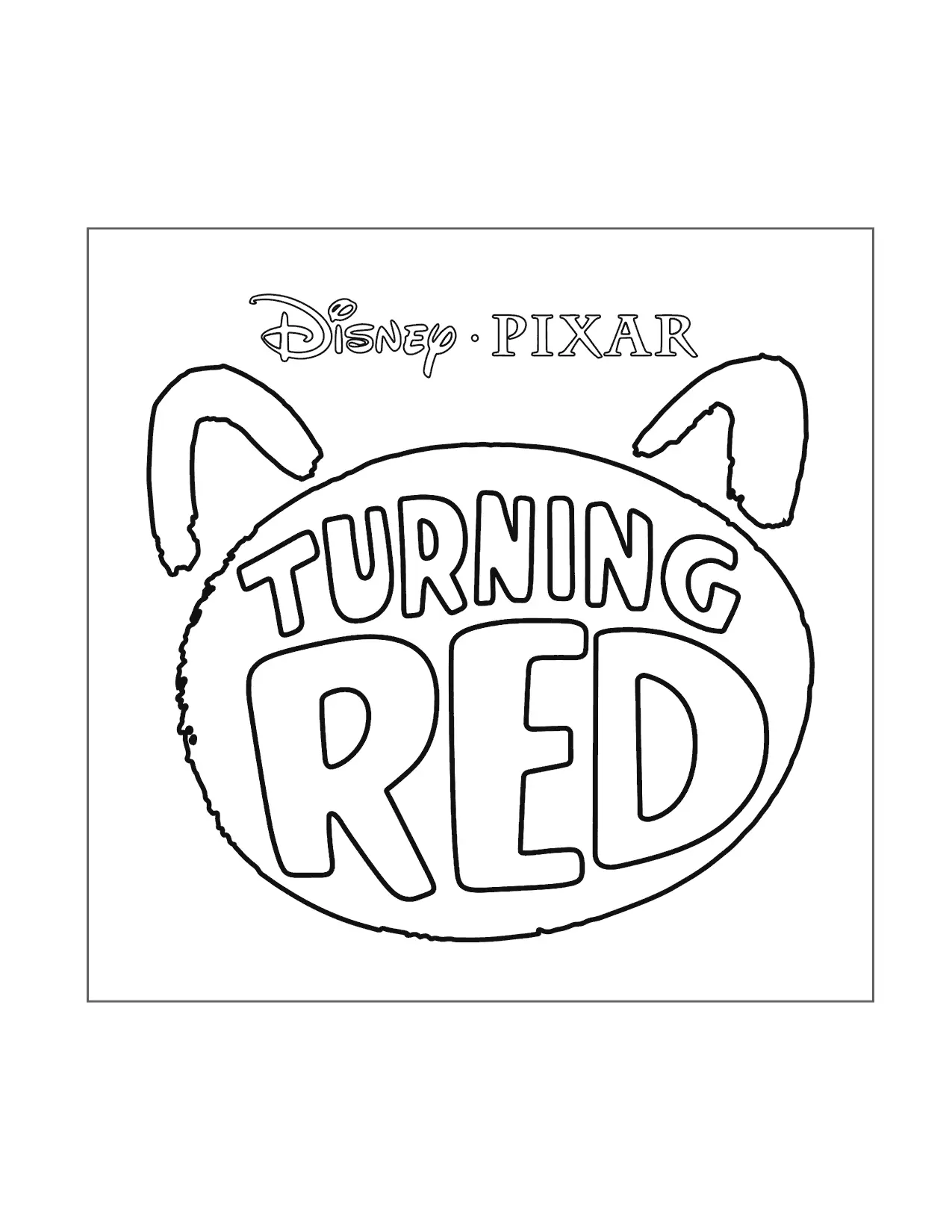 Turning Red Logo Coloring Page
