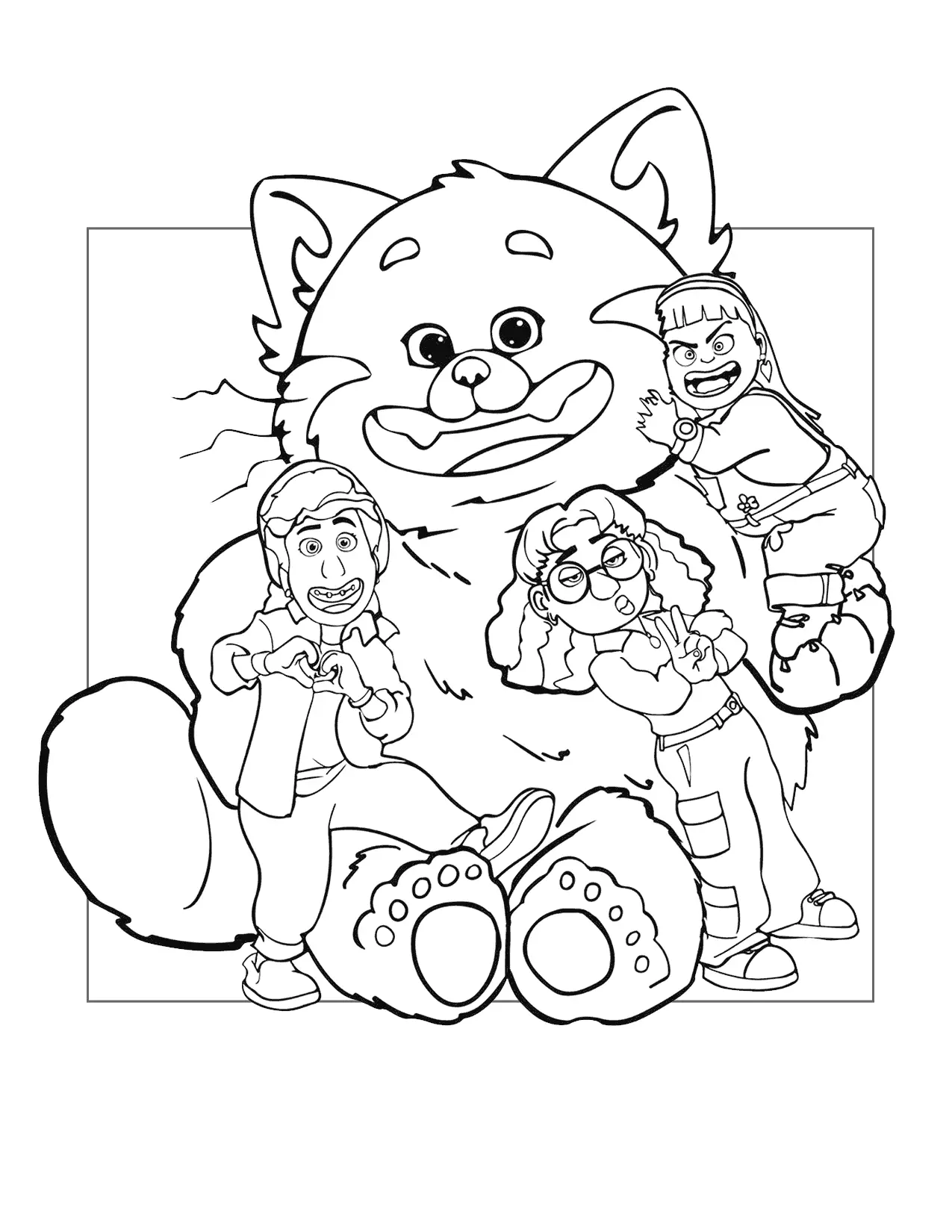 Turning Red Coloring Page