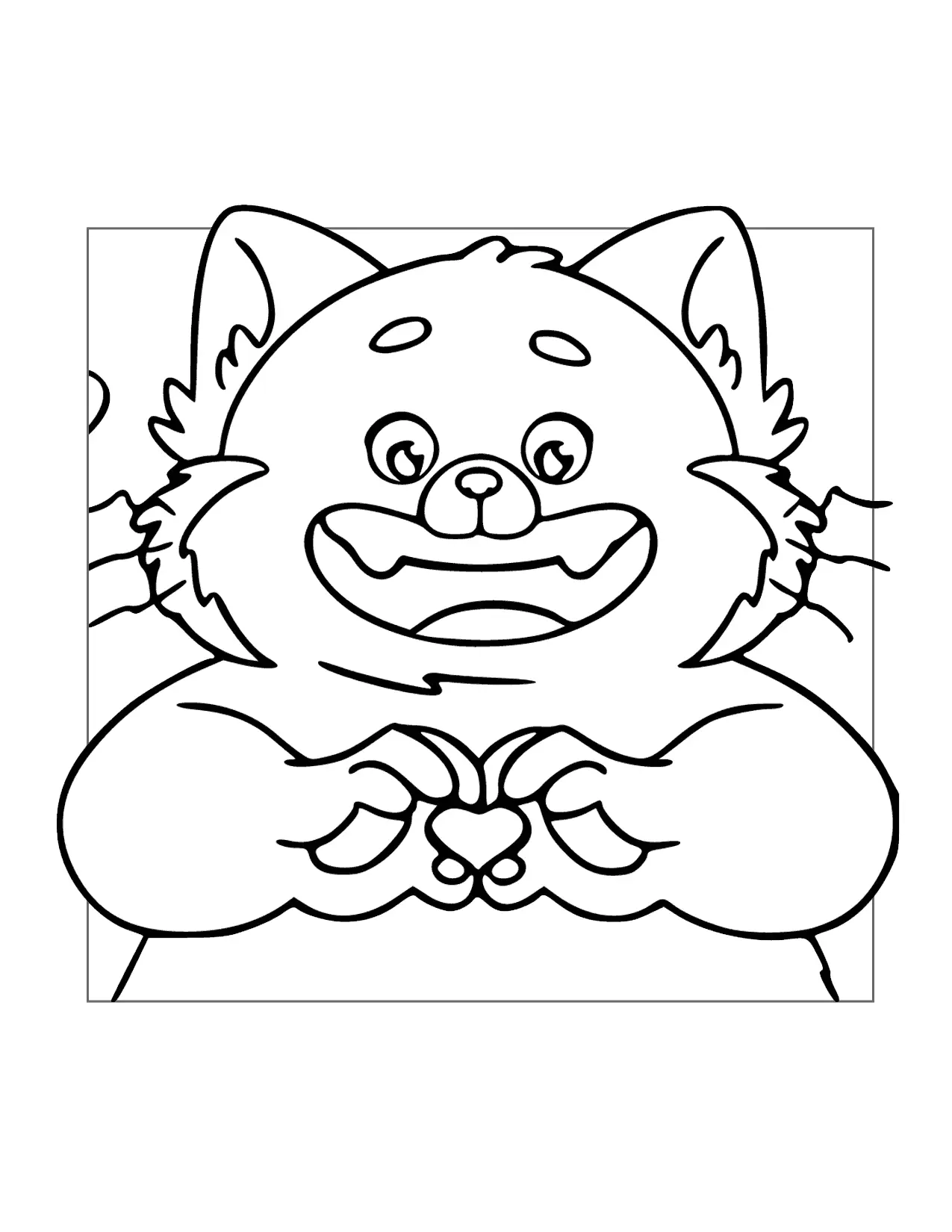 Mei Makes A Heart Turning Red Coloring Page