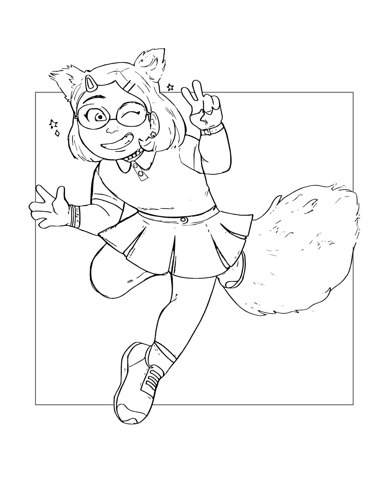 Mei With Panda Tail Coloring Page