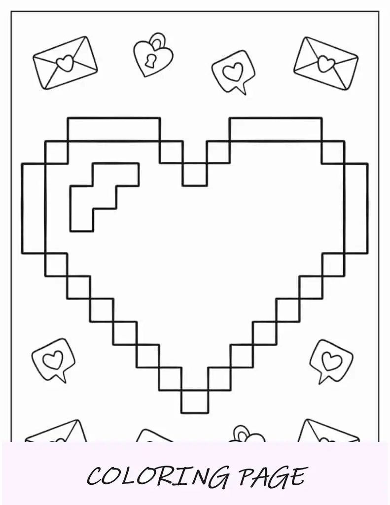 Corazón retro pixelado