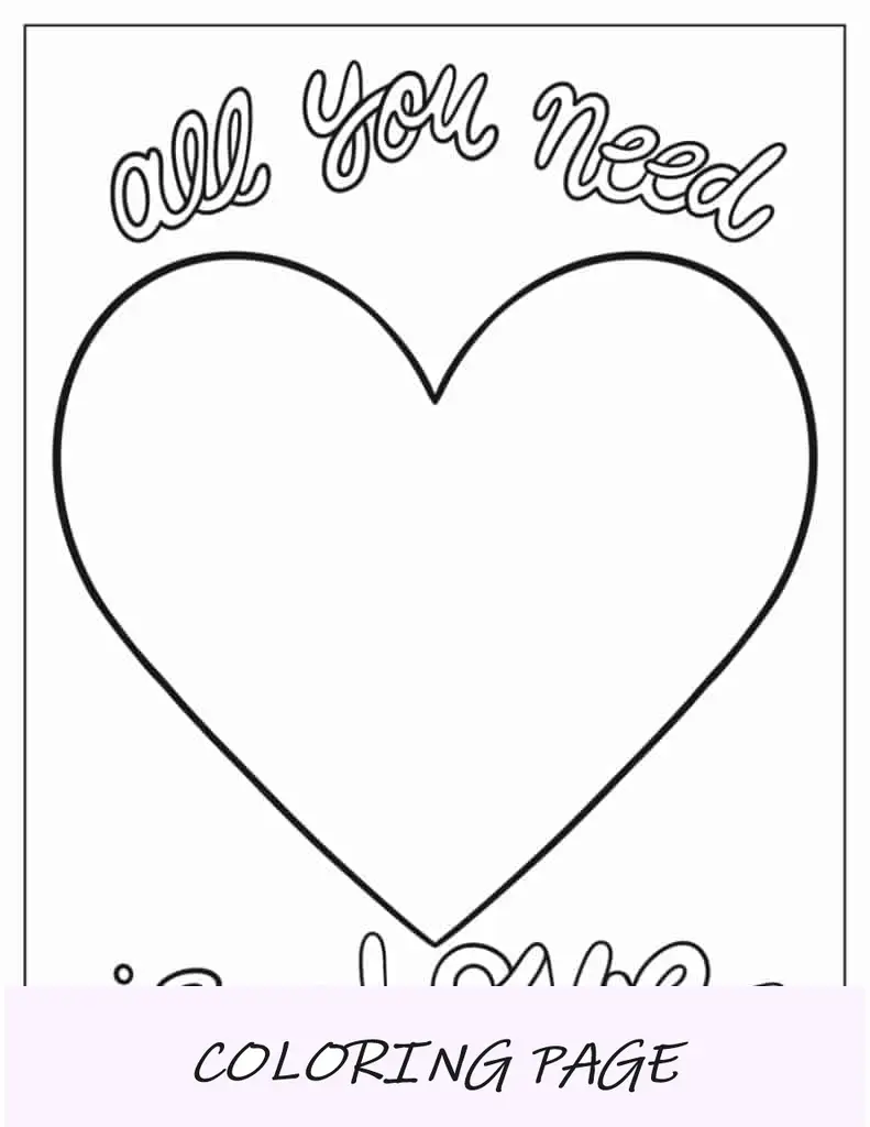 Todo lo que necesitas es el contorno del corazón de amor