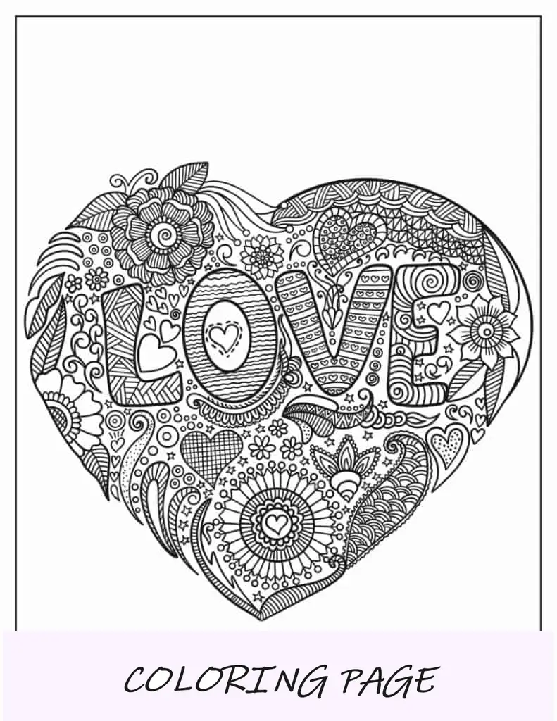 Mandala De Corazón Kawaii Con Amor