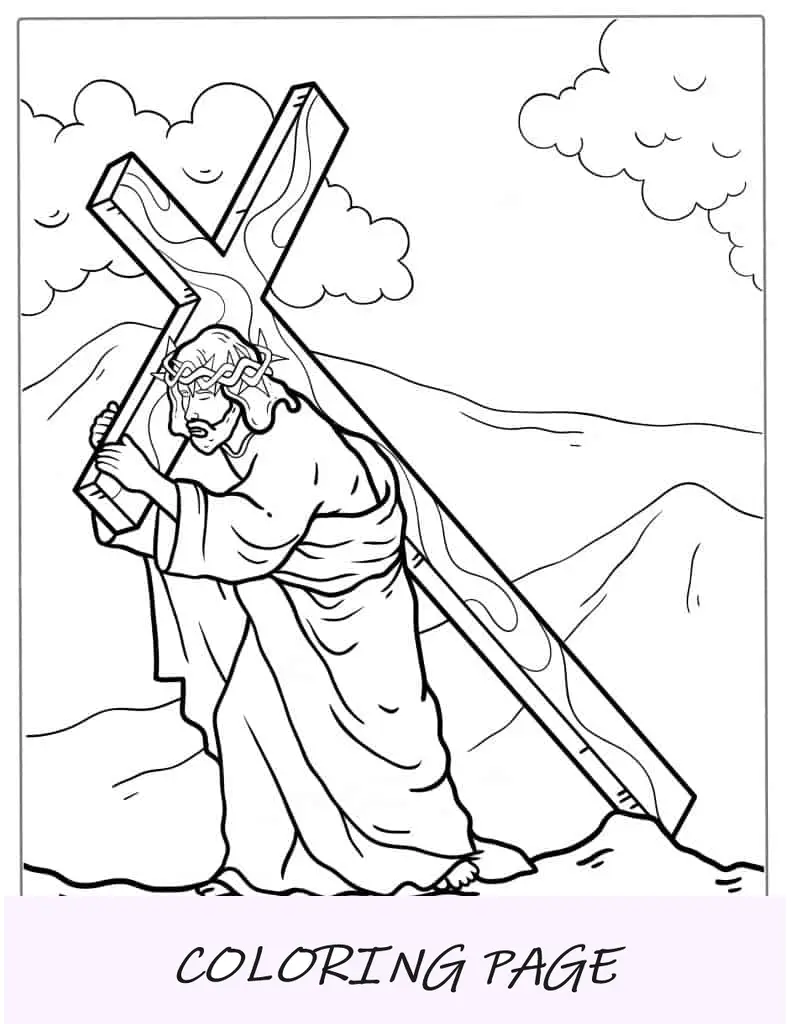 Cristo che porta la croce da colorare