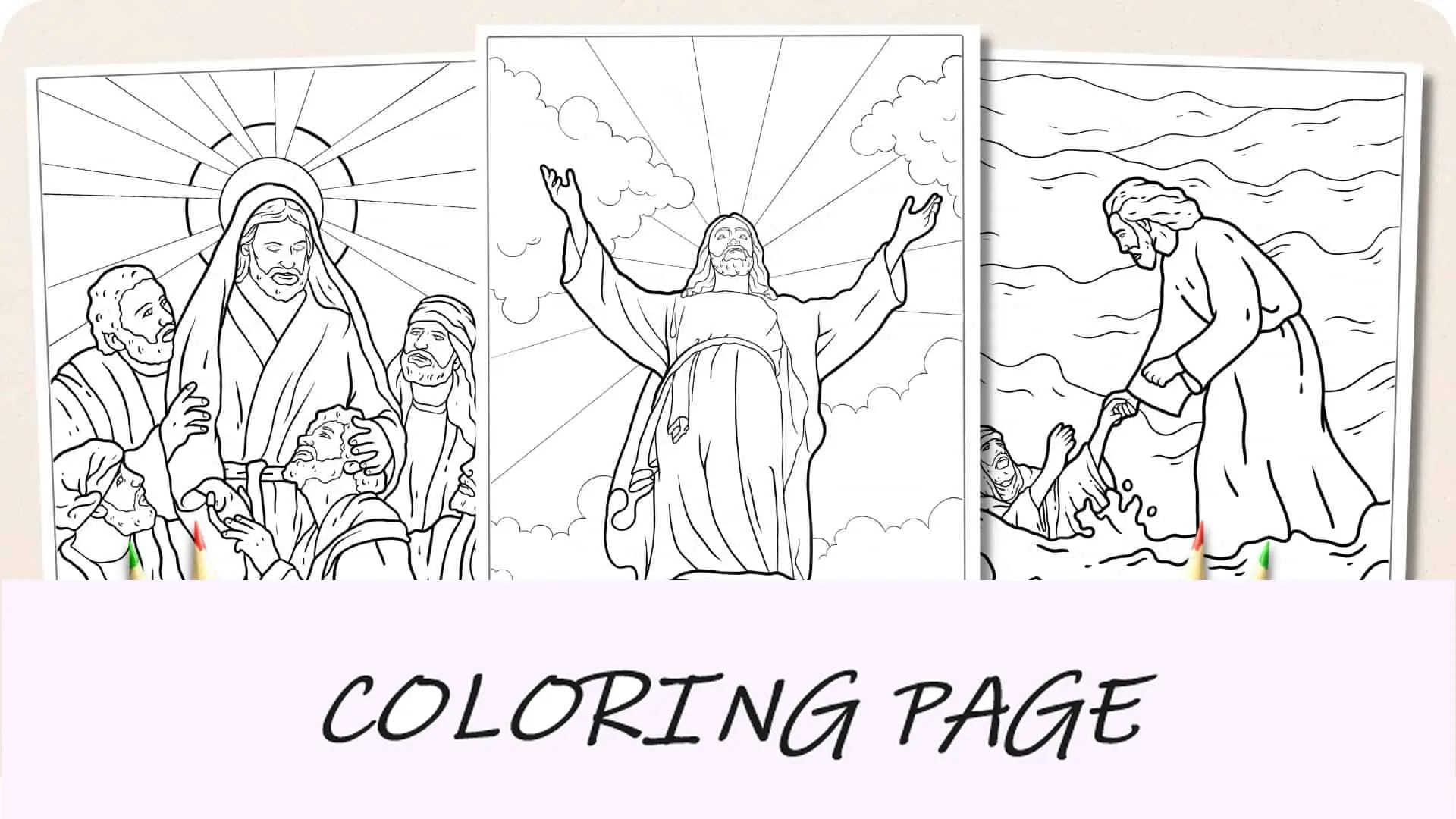 Immagine in evidenza delle pagine da colorare di Gesù