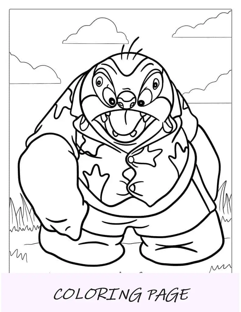 Folha para colorir de personagem alienígena Jumba Jookiba