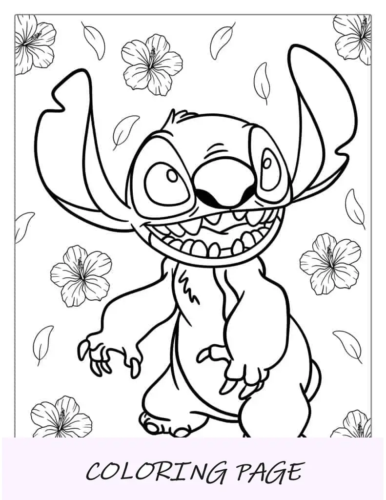 Contorno simples de ponto com flores para colorir