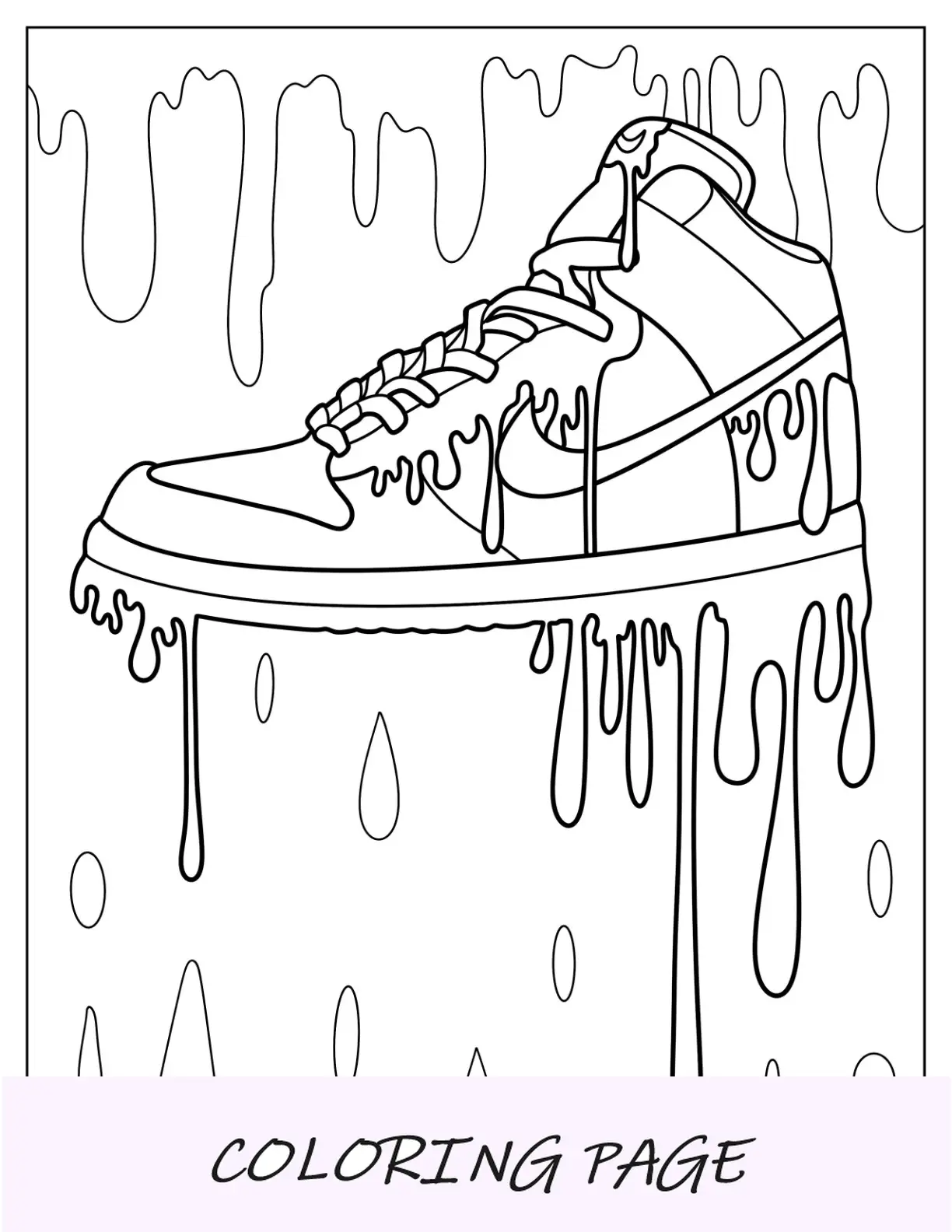 Página para colorir da Nike Air Jordan Melting Paint