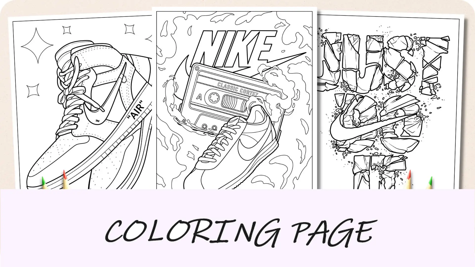 Imagem em destaque de páginas para colorir da Nike