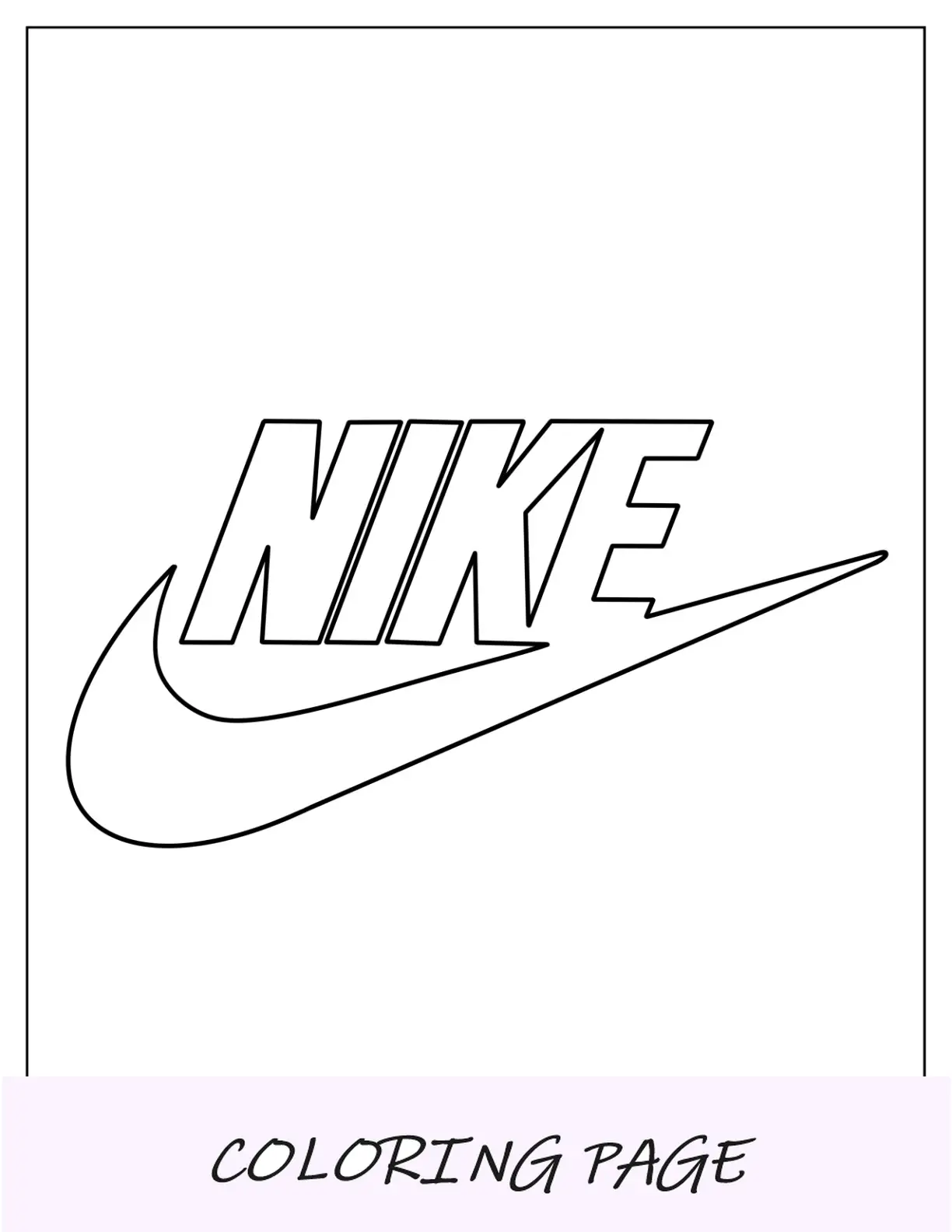 Página para colorir do logotipo da Nike