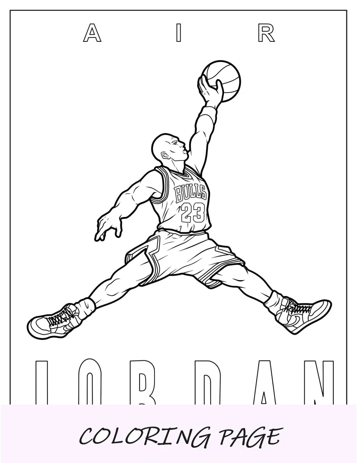 Desenho para colorir do Jumpman Michael Jordan da Nike
