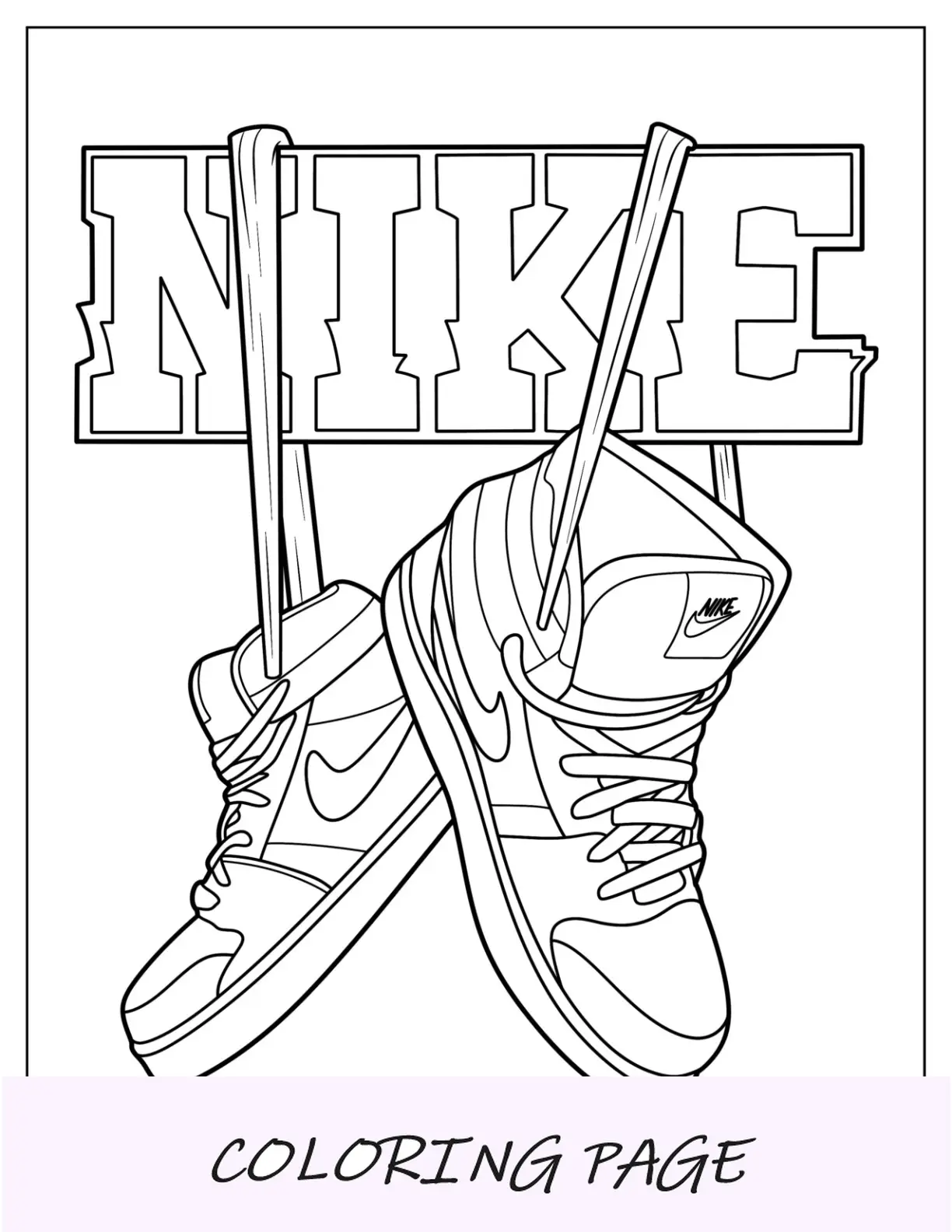 Página para colorir da Nike do pôster Air Jordan