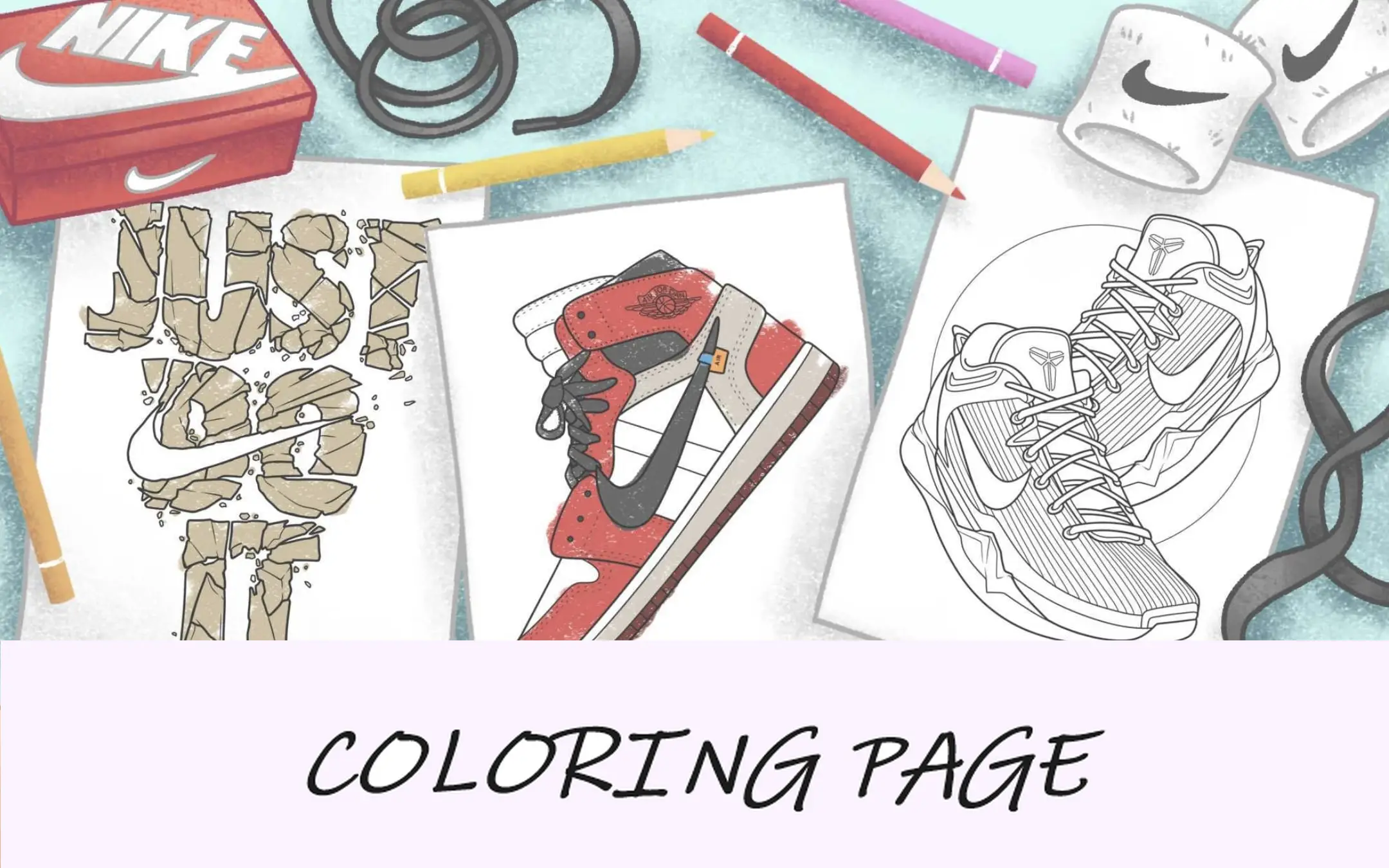 imagem de recurso de páginas para colorir da Nike