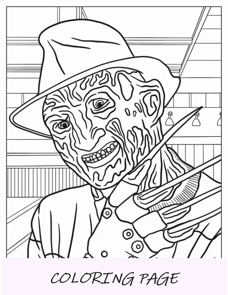 Desenho para colorir de Freddy Krueger