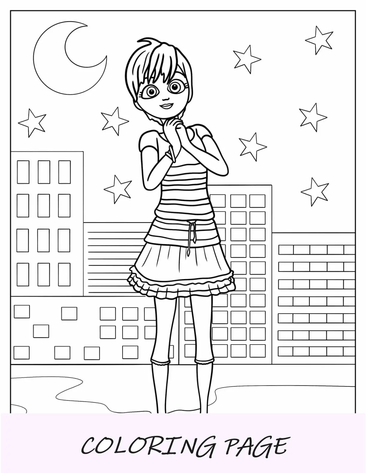 Página para colorir de joaninha milagrosa da animada Rose Lavillant