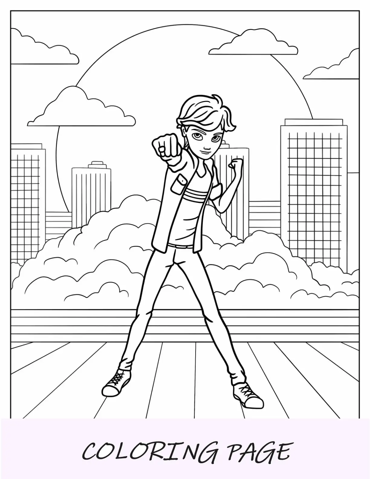 Desenho De Joaninha Milagrosa Para Colorir De Adrien Agreste Socando O Ar