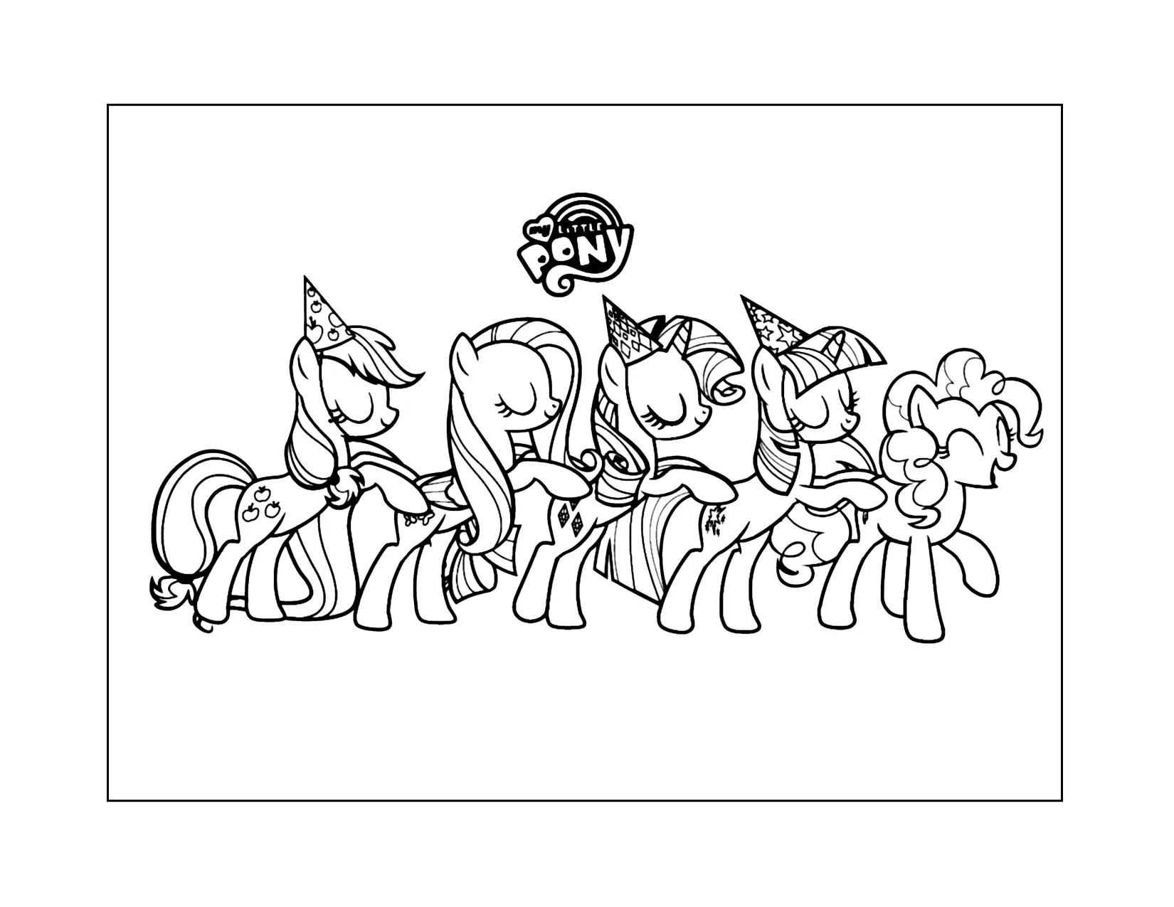 My Little Pony Birthday Party Coloring Page