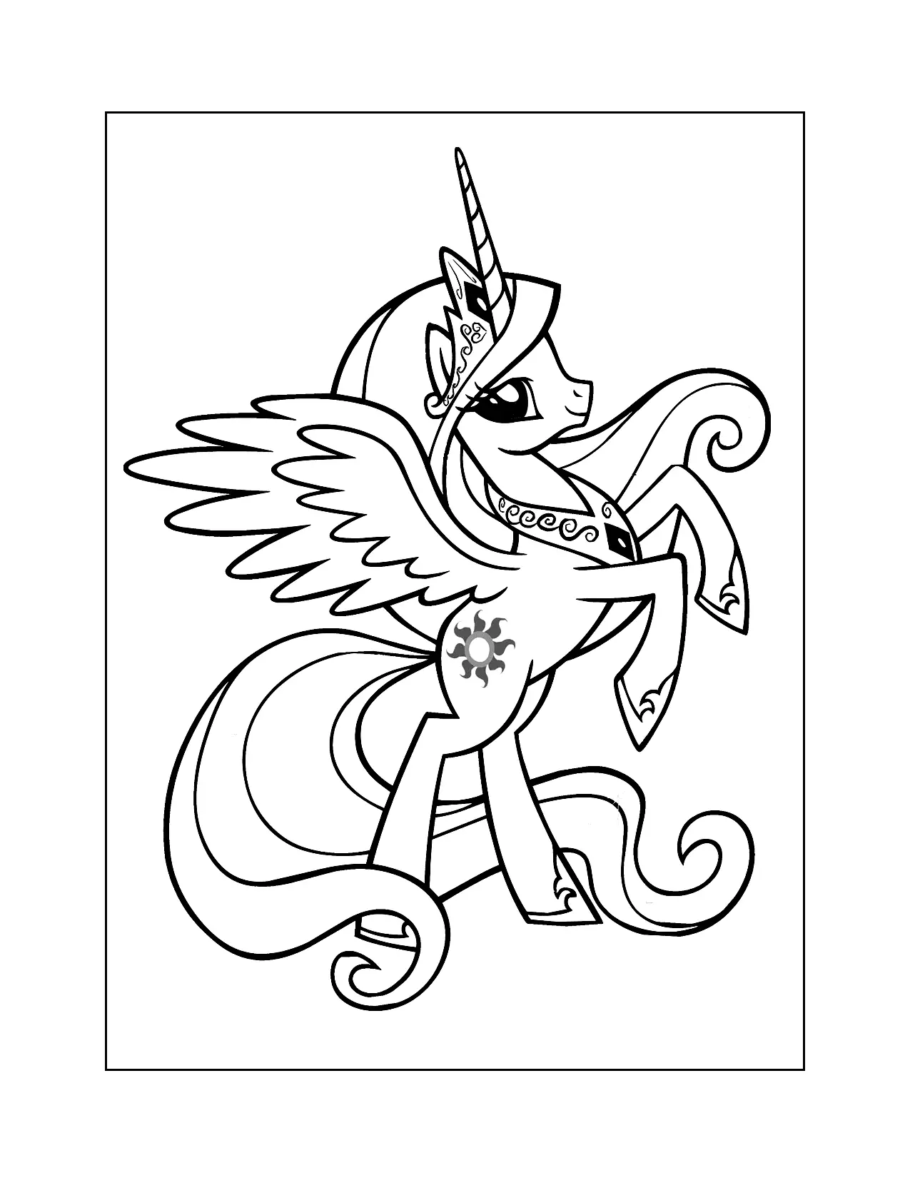 My Little Pony Princess Celestia Coloring Page