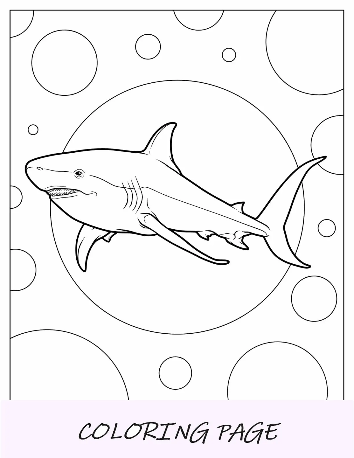 Página para colorear de tiburones realistas para niños