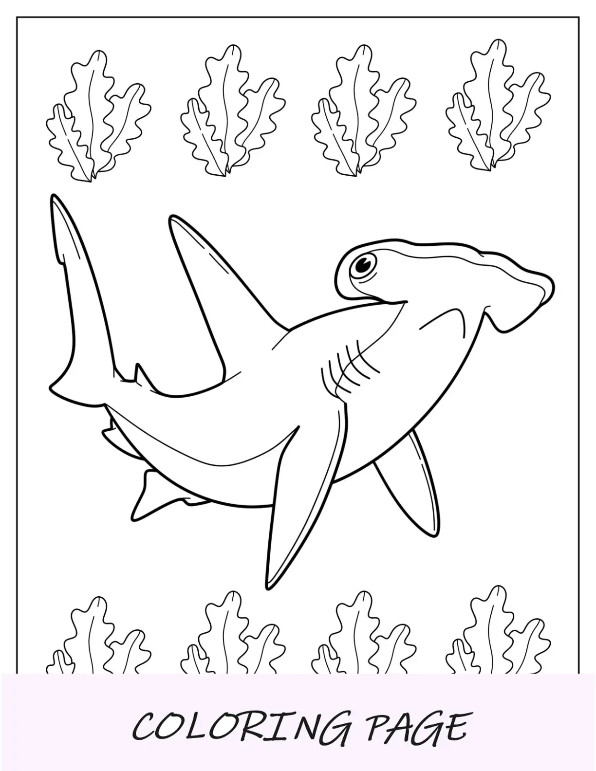 Página para colorear del Sr. Tiburón Martillo para niños