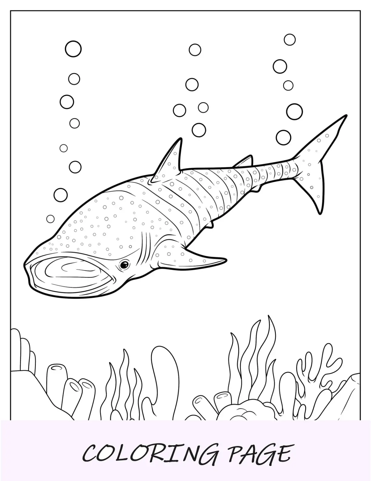 Página detallada para colorear de tiburón ballena