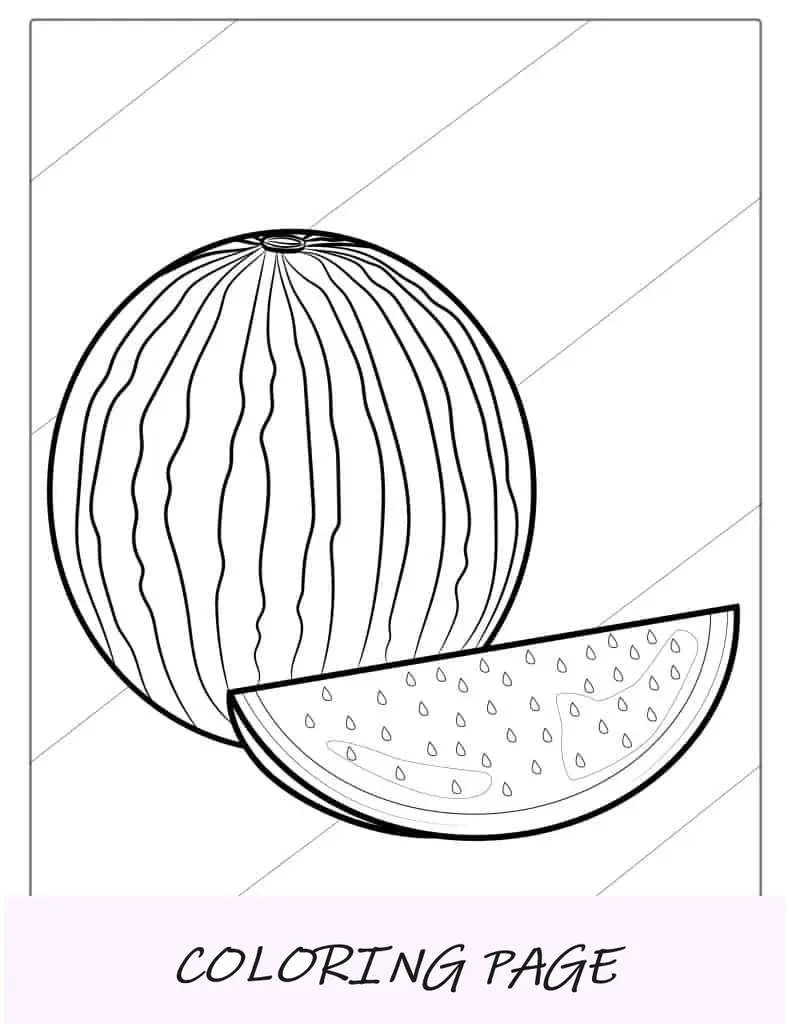 Coloración de sandía simple para niños pequeños