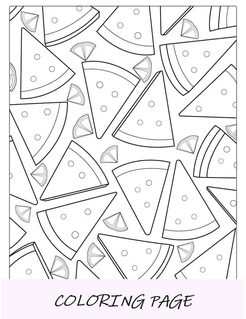 Rebanadas De Sandía Para Colorear