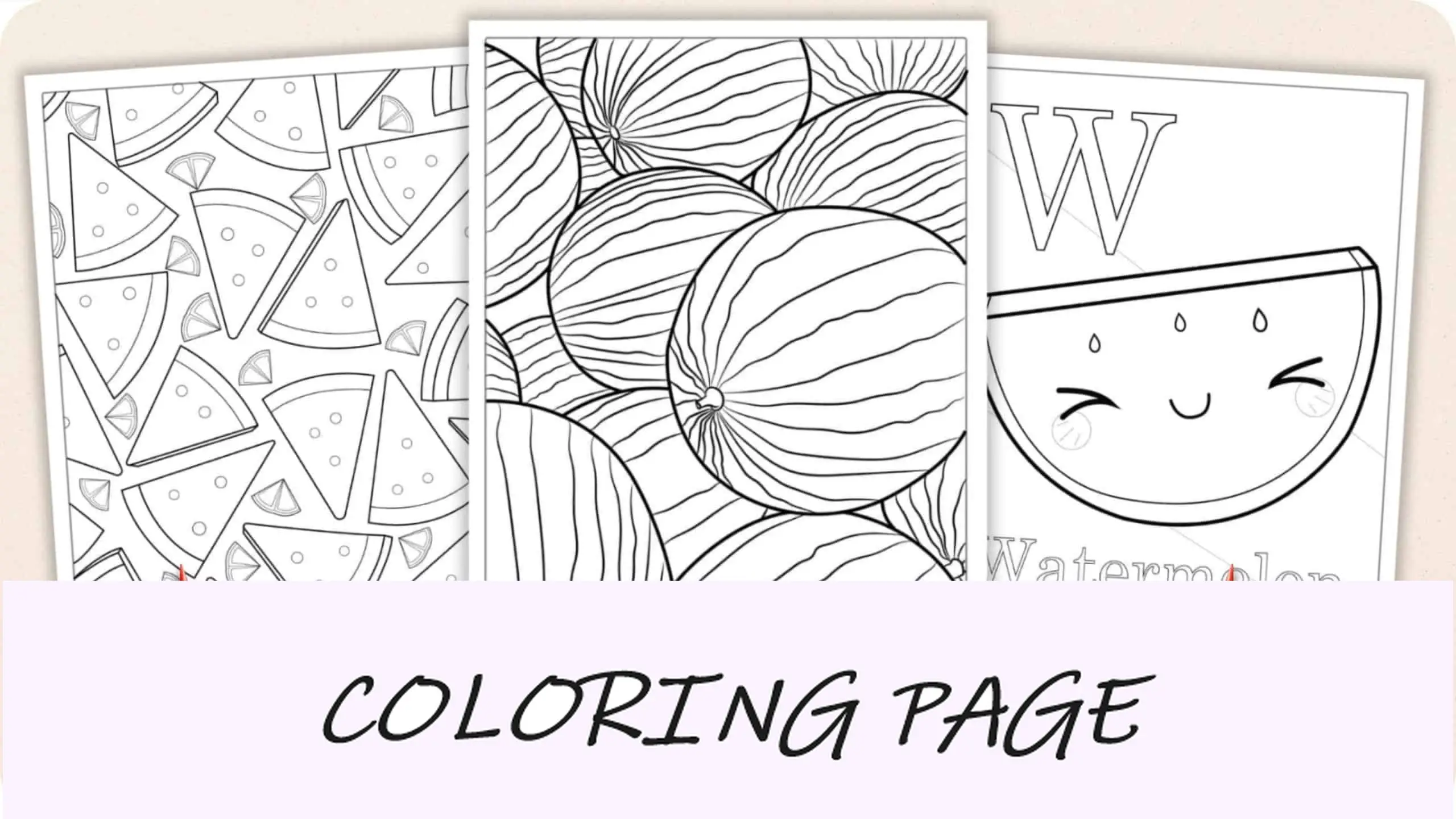 Dibujos para colorear de sandía Imagen destacada