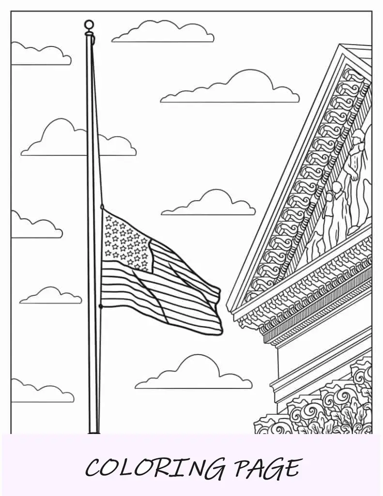Bandiera americana a mezz'asta