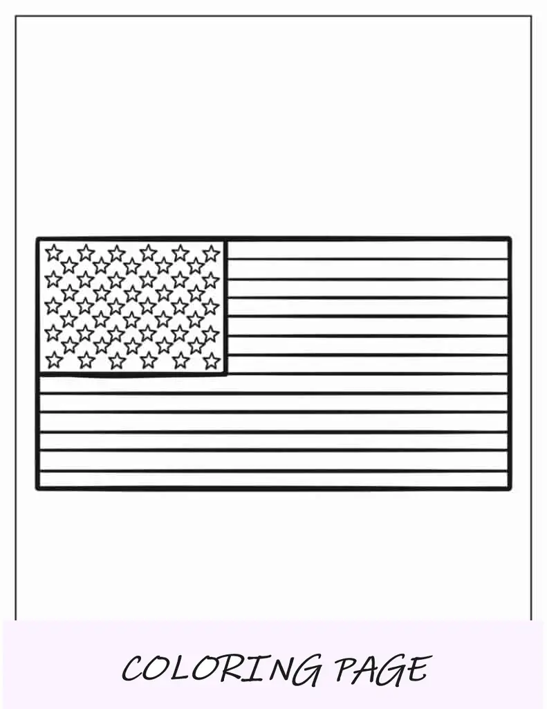 Semplice contorno della bandiera americana da colorare