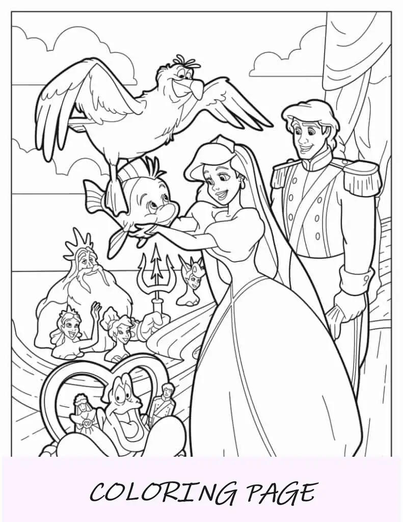 O casamento de Ariel com o príncipe Eric