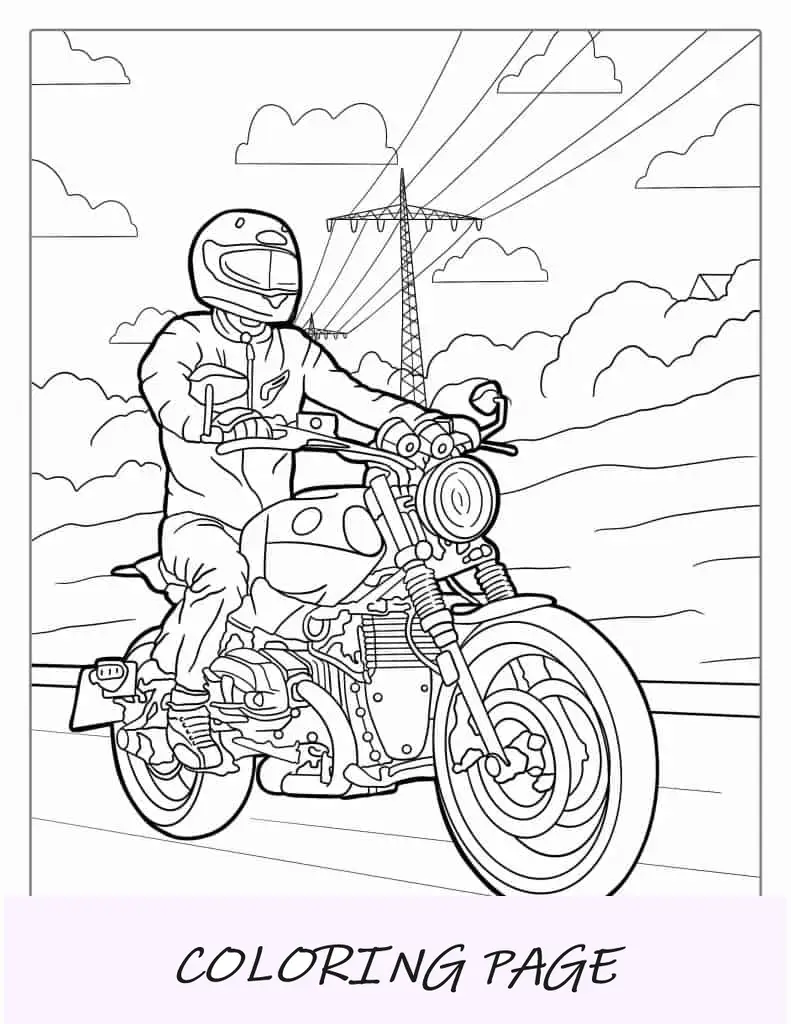 Hoja para colorear de motocicleta india(1)